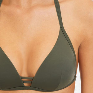 Women's Triangle Fashion Bikini Set Olive Custom Sexy Push-Up Bandeau Front Deep V Neck <b>Belt</b> Eco-Friendly Solid 2-Piece Best - Product Image 4