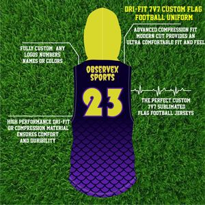 Team Flag Football Uniforms | Breathable Moisture-Wicking <b>Jersey</b> <b>Shorts</b> Set <b>for</b> Men <b>Women</b> Adults - Product Image 3
