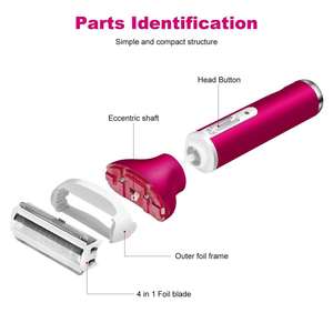 Set de Depiladora Eléctrica para Mujer con 4 Accesorios: Recortadora de Bikini, Recortadora de Vello Nasal, Moldeador de Cejas, Depiladora - Product Image 6