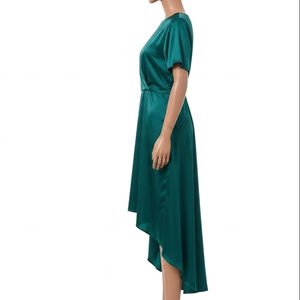 Robes de soirée asymétriques en satin pour l'été, tissu léger, élégant, vêtements de fête, vente en gros, exportation, vente mondiale - Product Image 4