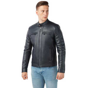 Veste en cuir véritable vintage pour homme, service OEM, personnalisable, coupe-vent, respirante, tissu tricoté, décoration en fourrure, classique - Product Image 4
