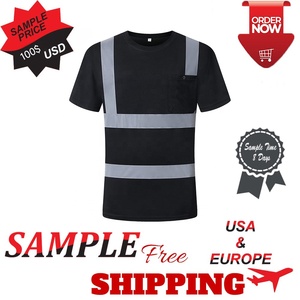 T-shirt de sécurité réfléchissant haute visibilité pour hommes, en polyester, vêtements de travail, séchage rapide, anti-plis, pour la construction et la circulation - Product Image 3