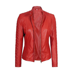 Veste de moto en cuir pour femme, vente en gros OEM, prix de gros, respirante, anti-rides, imperméable, écologique, qualité supérieure, coton - Product Image 4