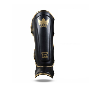 Espinillera de cuero artificial Kickpad de alta calidad Muay Thai Shin Guard y engranajes de entrenamiento para principiantes de MMA - Product Image 2