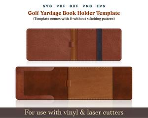 Modèle de porte-livres de golf en cuir avec des points de couture Cricut Glow Forge Laser Cut File LGSB-0008 - Product Image 1