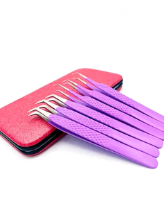 New Arrival Mega Volume 90 Degree Sliver Tips <b>Plain</b> Grip Customize Color Stainless Steel Solid Extension Private Label Tweezers - Product Image 5