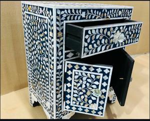 Luxury Modern Solid Wood Customizable Bone Inlay Coffee Table Console Table Adjustable Height Side Stool Living Room Furniture - Product Image 5