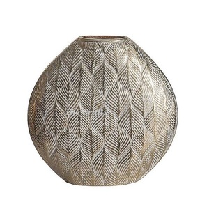 Florero de maceta artificial de nuevo diseño, florero de Color plateado de aluminio hecho a mano para decoración del banquete de boda - Product Image 5