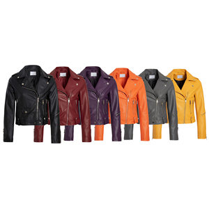 Veste de motard unisexe classique en cuir véritable noir manteau zippé coupe ajustée pour moto vêtements d'extérieur en similicuir veste Streetwear - Product Image 2