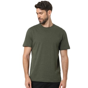 100% coton kaki T-Shirts pour hommes et femmes été col rond personnalisé imprimé lourd surdimensionné haut de haute qualité - Product Image 2