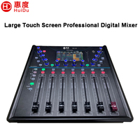 Console de mixage numérique professionnelle HuiDu HD-X10 10 canaux avec faders motorisés, effets DSP et alimentation fantôme 48V pour scène live et karaoké