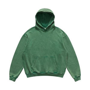 Sudadera con capucha desgastada de lavado ácido para hombre sólido con estampado personalizado Tela de punto de invierno Servicio OEM Sudadera con capucha de otoño - Product Image 1