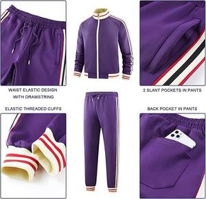 Livraison directe Survêtement Logo personnalisé Taille UE Polyester Unisexe À Capuche Athlétique Full Zip Survêtements Survêtement Formation Jogging Costume - Product Image 5