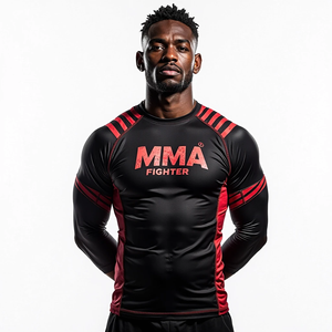 Get MMA Rash Guards Obtenez du matériel d'entraînement Sublimé Get Fit Vêtements de gros pour les sports de combat et l'entraînement Gym Get - Product Image 5