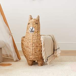 Precio más barato tejido a mano diseños personalizados agua Jacinto animal cesta marrón llama en forma de cestas de lavandería - Product Image 3