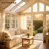 Véranda en aluminium 6063 avec toit en verre à isolation acoustique, idéale pour jardin paysager, support pour grandes commandes