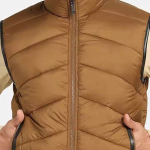 2025 nouveau Design Logo personnalisé mode hiver chaud fermeture éclair hiver sans manches veste bleu bouffant hommes gilets - Product Image 6
