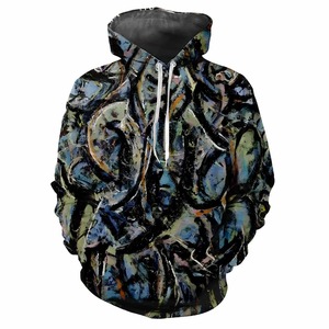 Sudadera con capucha de manga larga informal para hombre de moda con estampado de flores y plantas digitales de tela gruesa para invierno - Product Image 6
