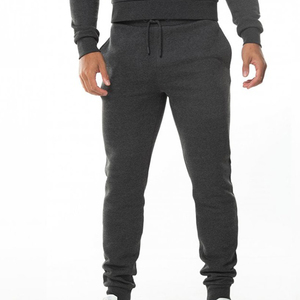 Wholesale 100% Cotton Men's Casual Sweatpants Breathable Solid Color Jogger <b>Drawstring</b> Regular Fit Skin Fitted High Painted High - Product Image 3