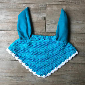 Velo de mosca de caballo personalizado de alta calidad, capó de oreja, Color azul, producto de equitación ecuestre con todos los diseños disponibles - Product Image 4