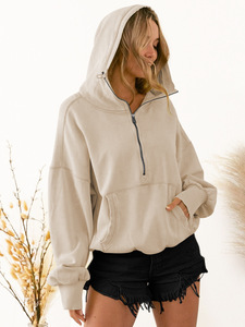 Women Custom logo Zipper up High Quality Hoodies Puff Printing Heavy Weight Blank <b>Rhinestone</b> Plain Hoodies - Product Image 6