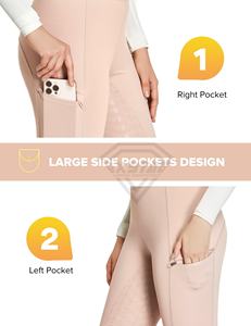 Pantalones de Montar Personalizados de Secado Rápido con Bolsillos y Estampado de Silicona para Deportes Ecuestres al Aire Libre (Jodhpur y Breeches) - Product Image 2