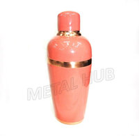 Ensemble de shaker à cocktail en acier inoxydable émaillé rose avec logo personnalisé avec jigger à passoire Outils de bar en cuivre argenté pour barman