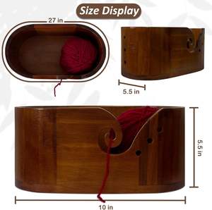 Cuenco de hilo de madera grande para un organizador de costura de bricolaje eficiente para tejer y ganchillo de almacenamiento - Product Image 3