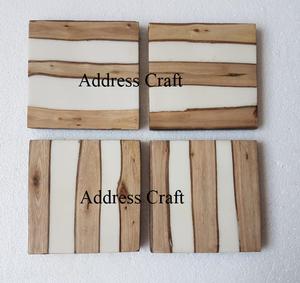 Posavasos de té decorativo de resina y madera Natural de alta calidad para posavasos de Decoración de mesa de restaurante de Hotel de lujo para bebidas - Product Image 2