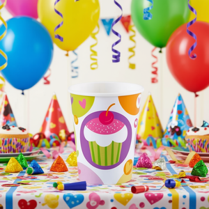 Lot de 8 gobelets en papier à motif de gâteau pour fête, 2 sacs de 2 pièces - Product Image 3