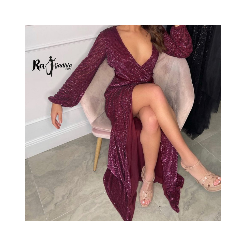 Women Luxury Sexy V Neck Sling Pleated Long Formal Evening Dress Fashion Casual Lace Element Beaded Evening Gown