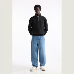 High Street Men's Premium Custom Jeans Pintado a mano Calidad Algodón Recto Mid Denim Desgastado Lavado Bolsillo Patrón Cintura - Product Image 3