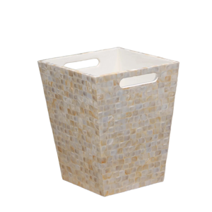 Cubo de basura de nácar de lujo moderno MOP MDF cesta de basura de Vietnam - Product Image 1