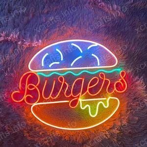 Burger | Tanda Neon LED: nyalakan ruang Anda dengan Flair lezat dan suasana corong Led lampu Neon dekorasi rumah