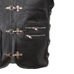 Gilet en cuir pour moto, nouveau design, décontracté, hiver, gilet de motard en cuir pour homme, respirant, haute qualité, écologique, vêtements d'extérieur pour moto - Product Image 4