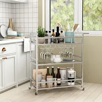 Chariot utilitaire multifonctionnel en métal fait main de qualité supérieure avec un design industriel contemporain et une construction en acier thermolaqué