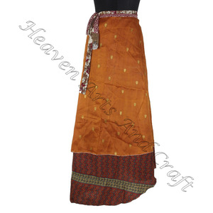 กระโปรงผ้าไหมยาว38นิ้วสำหรับผู้หญิงกระโปรงพันรอบผ้าไหมวินเทจสำหรับผู้ใหญ่กระโปรงเต้นบัลเล่ต์ผ้าวิทเทจ - Product Image 6