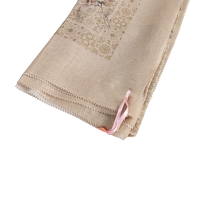 Nara série moderne élégant Hijab écharpe à manches courtes en coton décontracté formel pour les femmes musulmanes lait brun impression numérique pour le printemps - Product Image 2