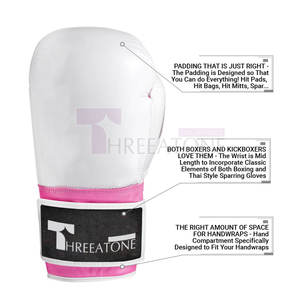 Guantes de boxeo con malla transpirable para una ventilación mejorada Guantes de entrenamiento duraderos para boxeo, kickboxing y Muay Thai - Product Image 5