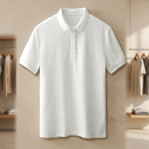 เสื้อเชิ้ตผู้ชายวัยกลางคนสไตล์ญี่ปุ่น ผลิตตามสั่ง (OEM) สีขาวล้วน ผ้าถัก 100% คอตตอน เป็นมิตรต่อสิ่งแวดล้อม แห้งเร็ว พิมพ์ลายดิจิทัล - Product Image 1