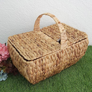 Top selling big size water hyacinth <b>hamper</b> <b>basket</b> for <b>picnic</b> & outdoor camping trips best price - Product Image 1