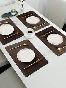 Alfombrillas y Posavasos de Cuero Más Vendidos, Color Marrón, Soporte de Fábrica, Decoración de Mesa de Cuero Personalizada de Alta Calidad - Product Image 3