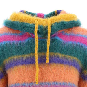 Sudadera con capucha de punto de mohair cepillado para hombre, al por mayor de fábrica OEM, lista para enviar, ropa de calle de lujo para invierno, entrega rápida - Product Image 6