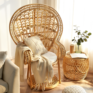 Handmade Rattan Peacock Chair Bohemian Style <strong>Decorative</strong> Statement Piece for Home or <strong>Outdoor</strong> Use