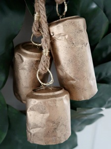 Rustic and charming forged <b>iron</b> cow bells for barnyard gates or home exterior decor with loud clanging tones - Product Image 6