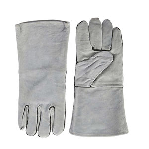Guantes de seguridad de piel de vaca personalizados al por mayor, guantes largos de soldadura de alta calidad, guantes de trabajo resistentes al calor con logotipo personalizado - Product Image 6