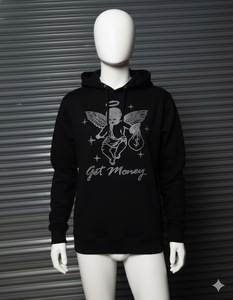 Sweat à capuche personnalisé en tissu polaire avec strass, prix direct usine, en polyester/coton, pour homme, hiver - Product Image 1