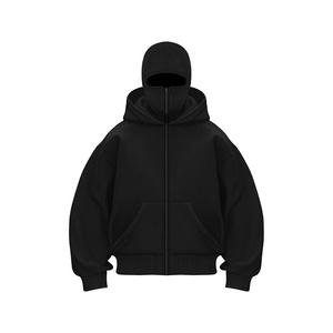 Sudadera con Capucha y Sudadera de Mezcla de 450 GSM para Hombre OEM, Diseño de Máscara Personalizado de Alta Calidad, Sudadera con Cierre de Cremallera 100% Algodón con Bordado - Product Image 1