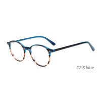 Lunettes anti-lumière bleue personnalisées, rondes, classiques, à prix abordable, en acétate durci