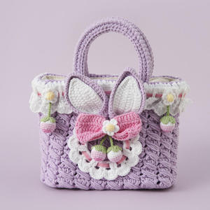 <b>Cute</b> Hand-crochet Girls Girly Tote Handwoven Knitted Bag Lolita Rabbit Bag Princess Hand Knitted Bag Change <b>Purse</b> Accessory - Product Image 4